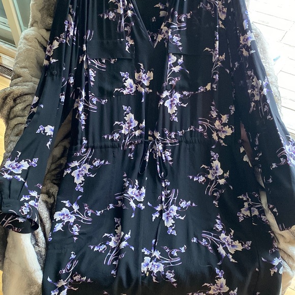 Rebecca Taylor 💯 Silk Lined Flower Print Belt Dress/Long Shirt New NeverUsed